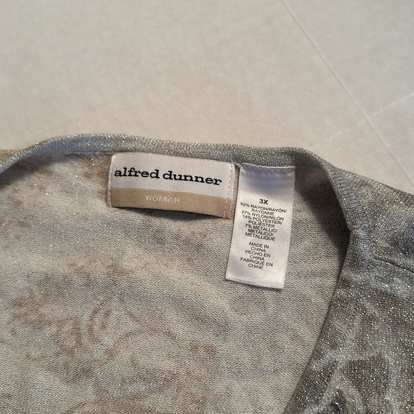 Alfred Dunner sparkle shimmer three-quarter sleeves sweater lightweight EUC - Picture 5 of 9